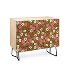 Credenza Jirra motivo floreale oliva