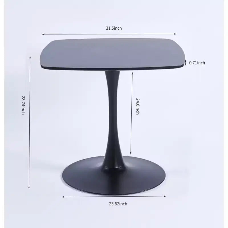 Tavolo da pranzo quadrato in metallo, 80 cm, 4 posti