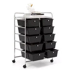 Carrello portatutto a 10 cassetti con ruote bloccabili
