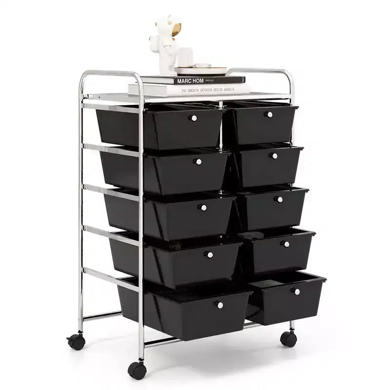 Carrello portatutto a 10 cassetti con ruote bloccabili