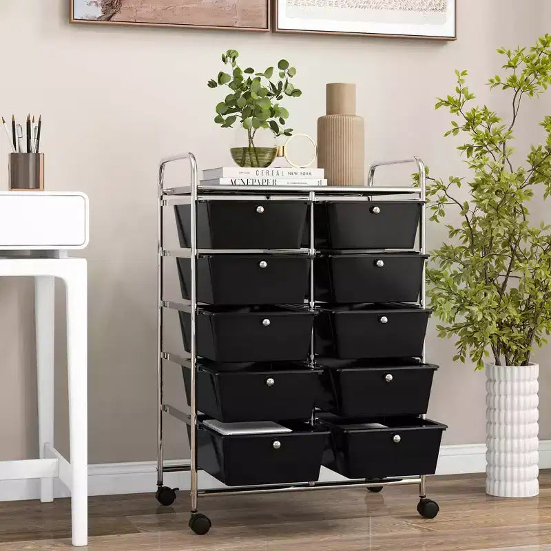 Carrello portatutto a 10 cassetti con ruote bloccabili