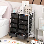 Carrello portatutto a 10 cassetti con ruote bloccabili