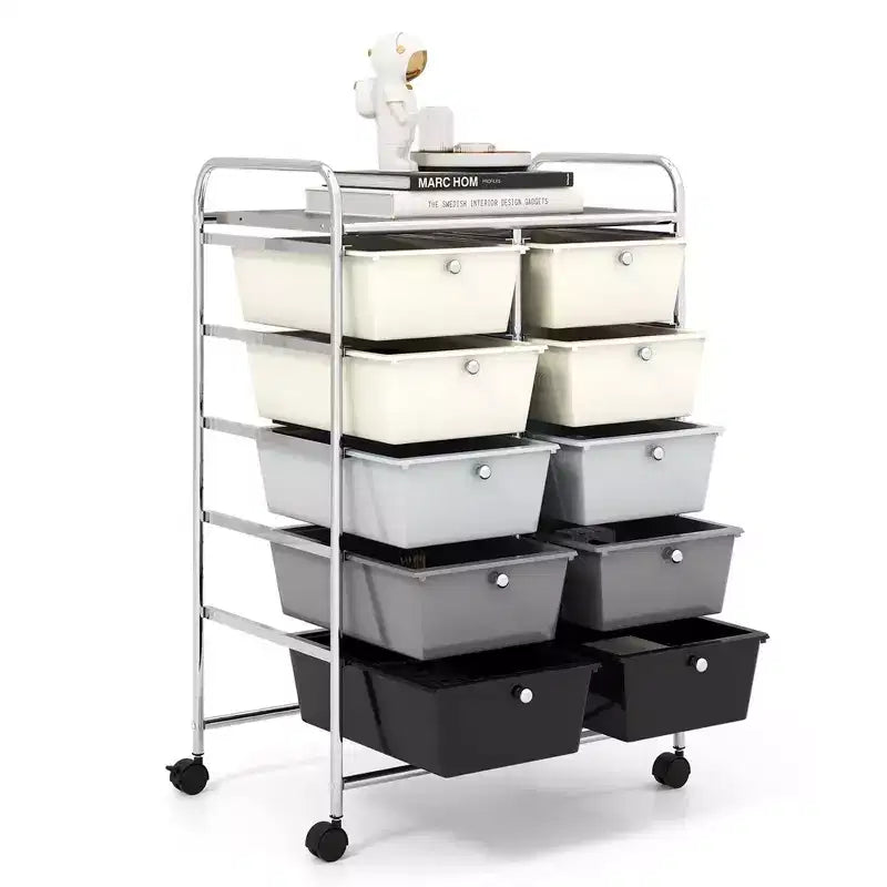 Carrello portatutto a 10 cassetti con ruote bloccabili