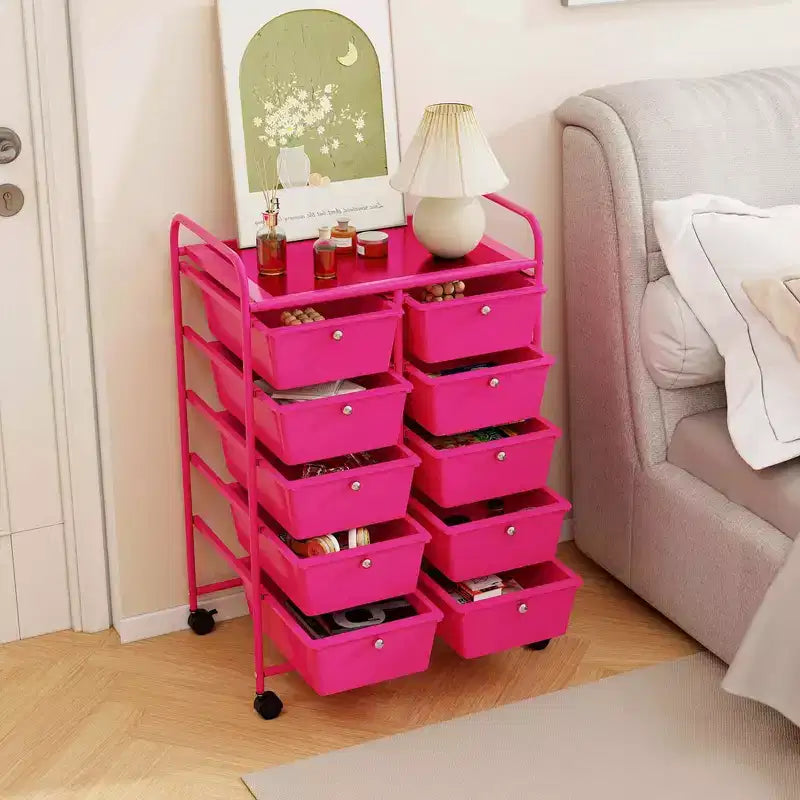 Carrello portatutto a 10 cassetti con ruote bloccabili