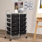 Carrello portatutto a 10 cassetti con ruote bloccabili