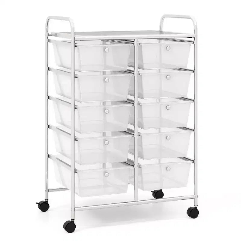 Carrello portatutto a 10 cassetti con ruote bloccabili