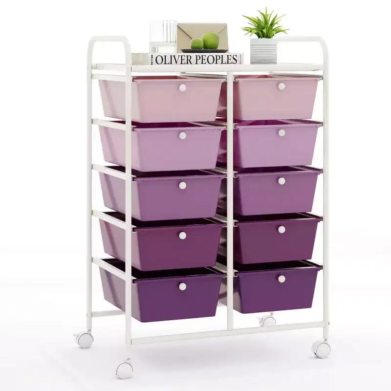 Carrello portatutto a 10 cassetti con ruote bloccabili