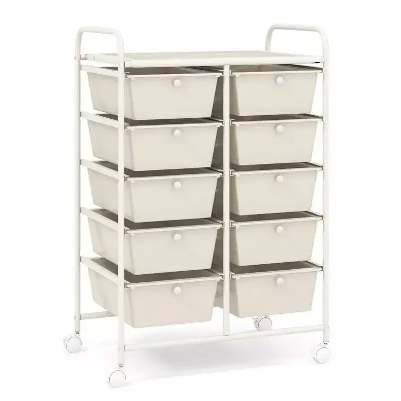 Carrello portatutto a 10 cassetti con ruote bloccabili