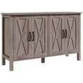 HOMCOM Sideboard Buffet Cabinet, Farmhouse Coffee Bar Cabinet with Barn Doors and Adjustable Shelves, TV Cabinet for TVs up to 55