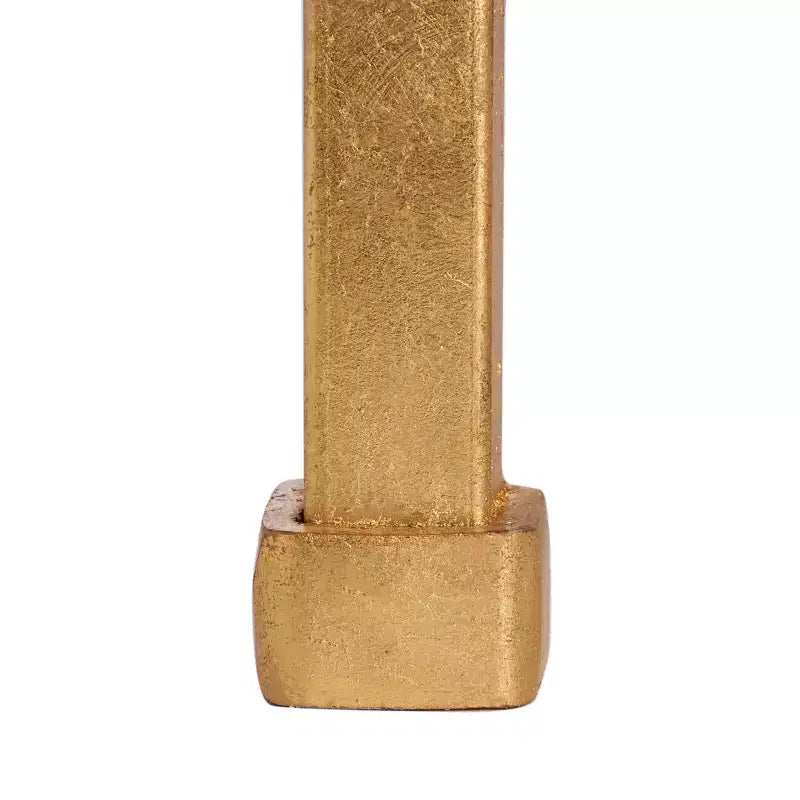 Tavolino in vetro con foglia d'oro