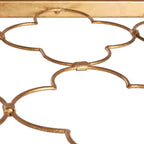 Tavolino in vetro con foglia d'oro