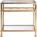 Hanzel Gold Leaf Glass Side Table - AMH8312 - Safavieh Couture
