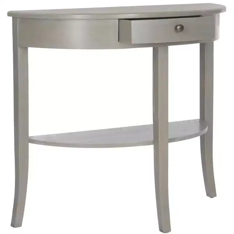 Console in olmo con cassetto e ripiano aperto