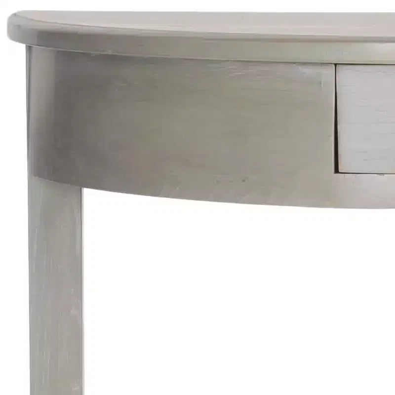 Console in olmo con cassetto e ripiano aperto
