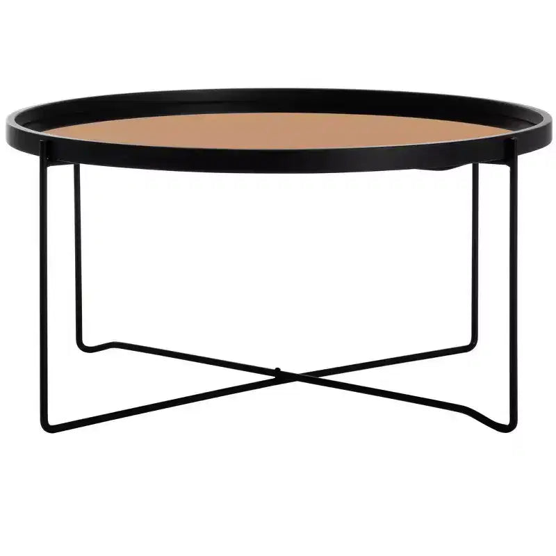 Ruby Tray Top Coffee Table - Rose Gold/Black - Safavieh