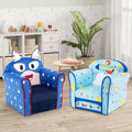 Divanetto Sedia Imbottito per Bambini – Poltroncina per Bambini con Struttura in Legno, Blu Marino