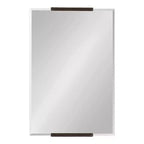 Specchio da parete rettangolare in bronzo, 20x31 pollici