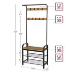 Appendiabiti 4-in-1 con panca e scarpiera