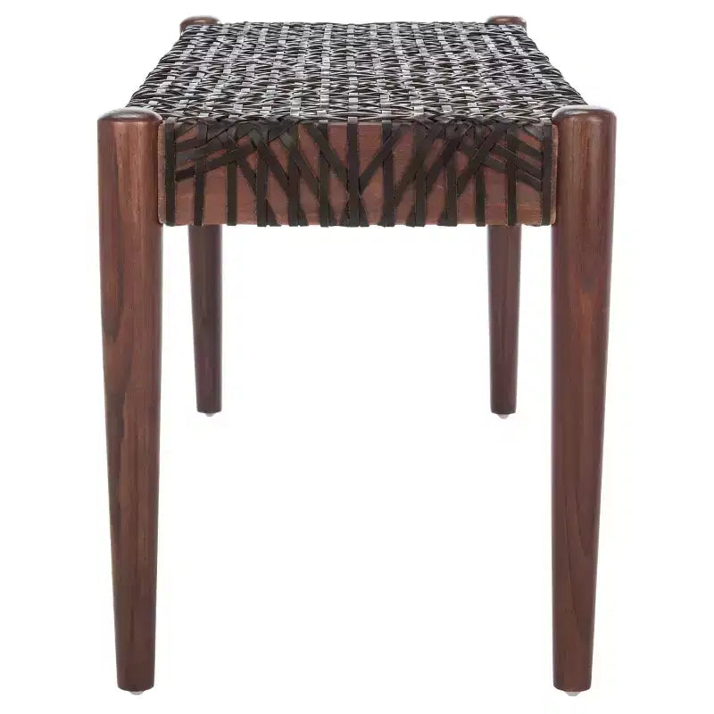 Panca da ingresso in legno di teak e pelle