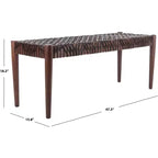 Panca da ingresso in legno di teak e pelle