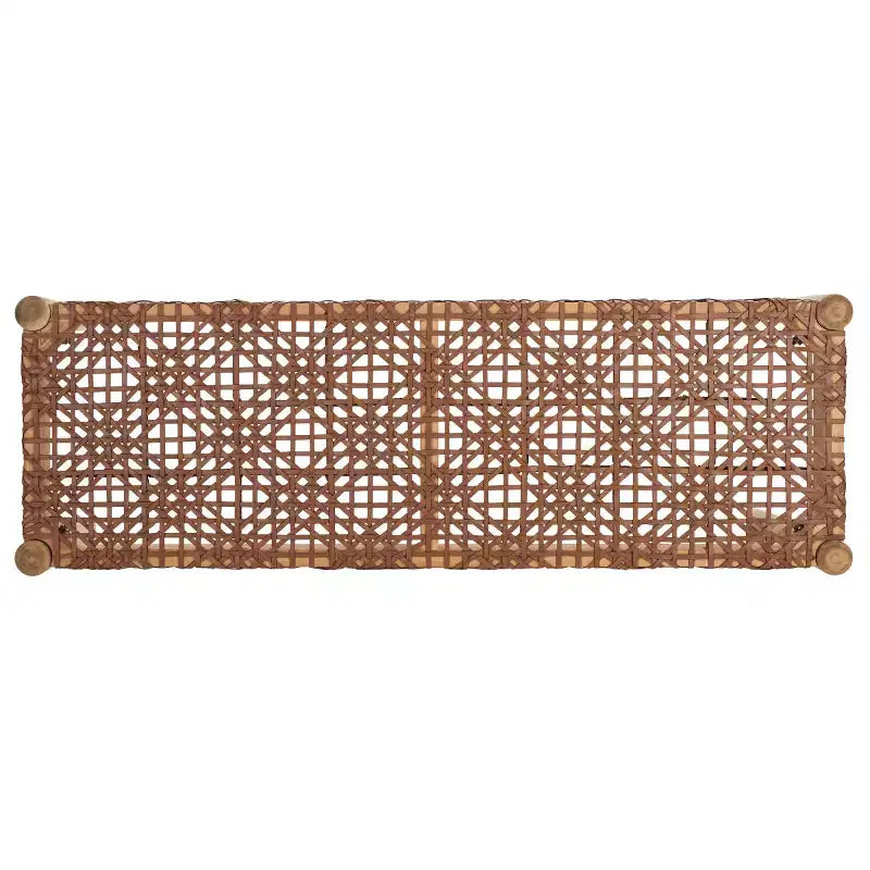 Panca da ingresso in legno di teak e pelle