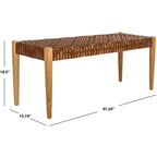 Panca da ingresso in legno di teak e pelle