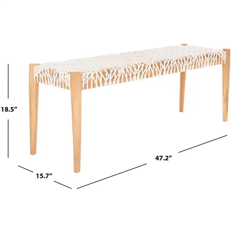 Panca da ingresso in legno di teak e pelle