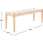 Panca da ingresso in legno di teak e pelle