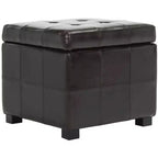 Pouf contenitore quadrato trapuntato con coperchio incernierato