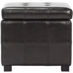 Pouf contenitore quadrato trapuntato con coperchio incernierato