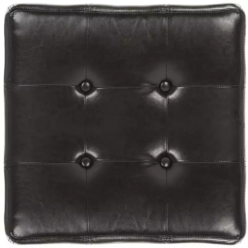 Pouf contenitore quadrato trapuntato con coperchio incernierato