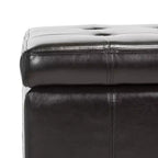 Pouf contenitore quadrato trapuntato con coperchio incernierato