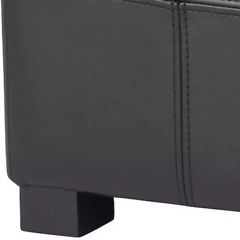 Pouf contenitore quadrato trapuntato con coperchio incernierato