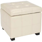 Pouf contenitore quadrato trapuntato con coperchio incernierato