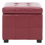 Pouf contenitore quadrato trapuntato con coperchio incernierato