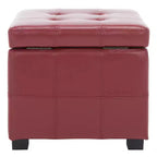 Pouf contenitore quadrato trapuntato con coperchio incernierato