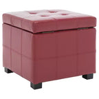 Pouf contenitore quadrato trapuntato con coperchio incernierato