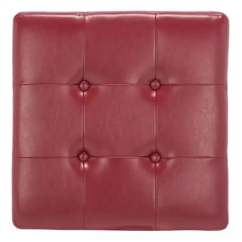 Pouf contenitore quadrato trapuntato con coperchio incernierato