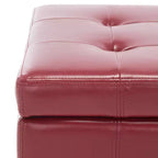Pouf contenitore quadrato trapuntato con coperchio incernierato