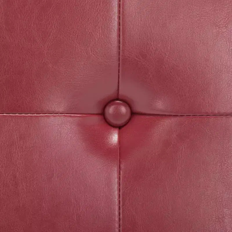Pouf contenitore quadrato trapuntato con coperchio incernierato