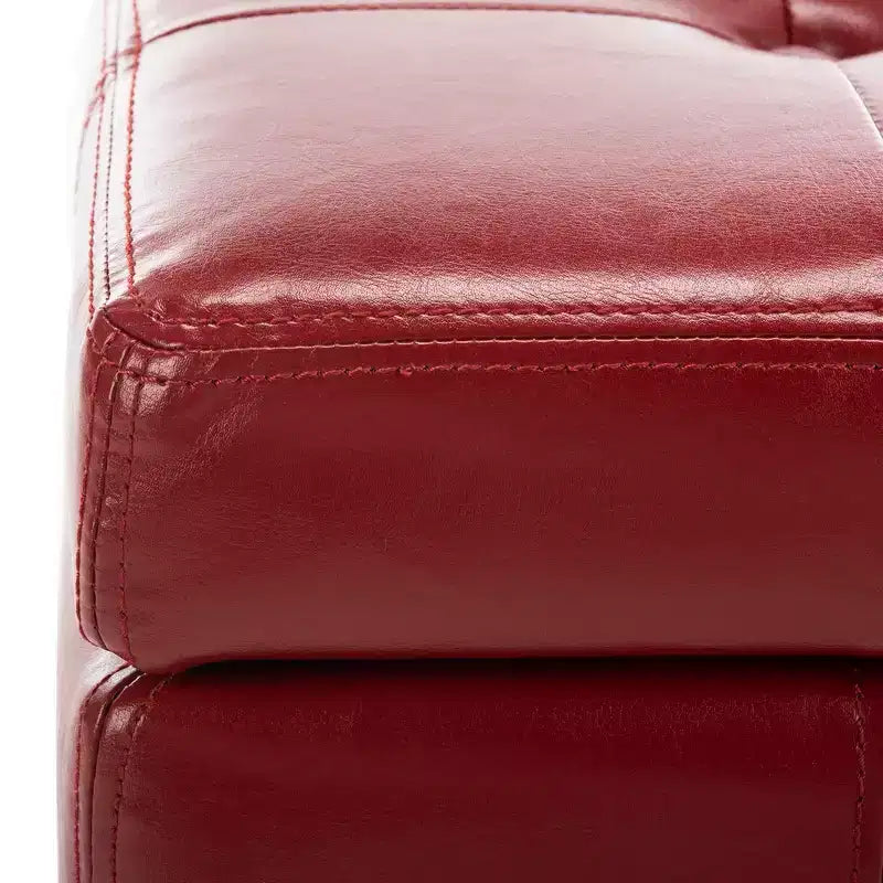Pouf contenitore quadrato trapuntato con coperchio incernierato