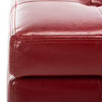 Pouf contenitore quadrato trapuntato con coperchio incernierato