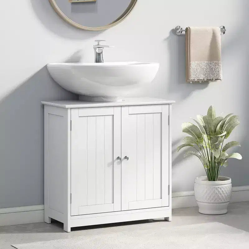 Mobiletto da Bagno Sottolavello con Apertura a U e Ripiano Regolabile