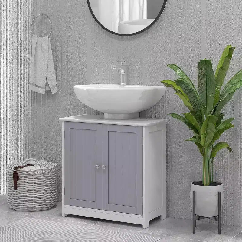 Mobiletto da Bagno Sottolavello con Apertura a U e Ripiano Regolabile