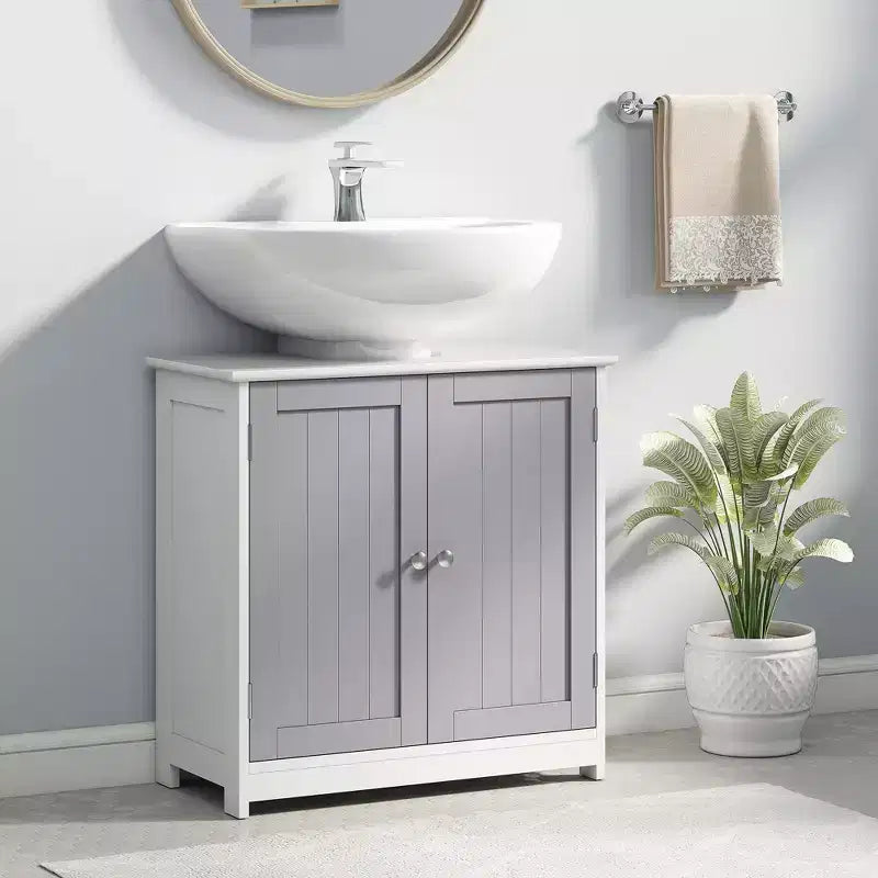 Mobiletto da Bagno Sottolavello con Apertura a U e Ripiano Regolabile