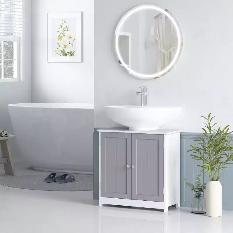 Mobiletto da Bagno Sottolavello con Apertura a U e Ripiano Regolabile
