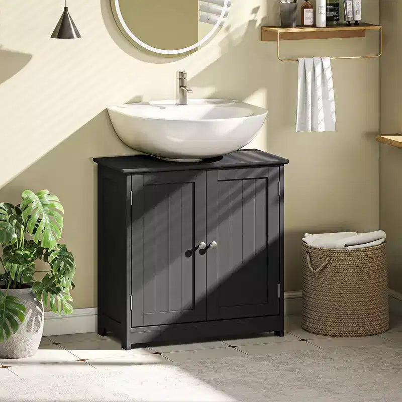 Mobiletto da Bagno Sottolavello con Apertura a U e Ripiano Regolabile