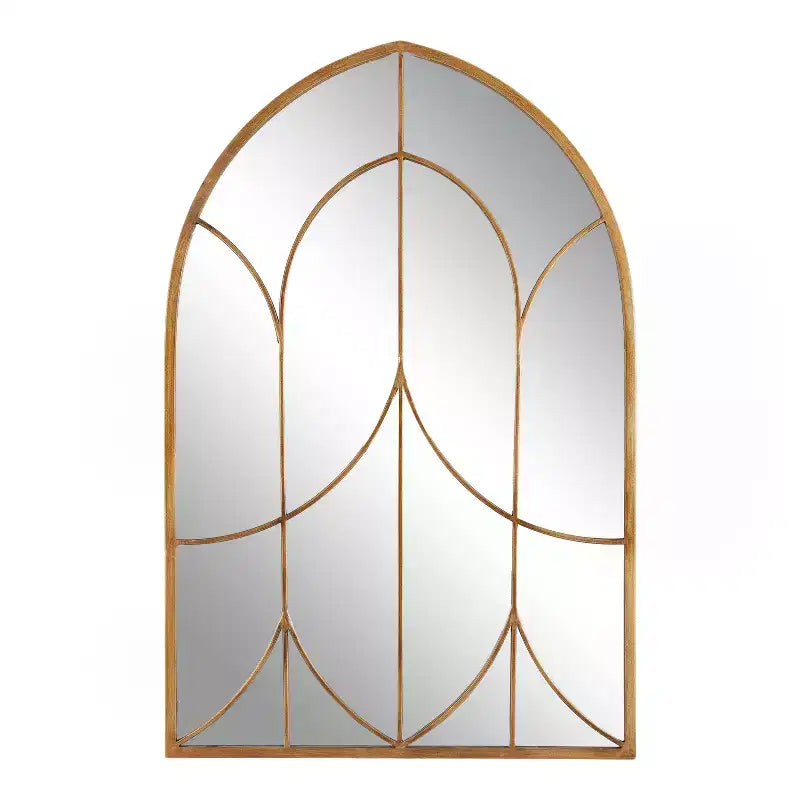 Specchio da parete ad arco con cornice, 24x36, oro
