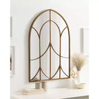 Specchio da parete ad arco con cornice, 24x36, oro