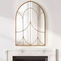 Specchio da parete ad arco con cornice, 24x36, oro